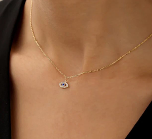 Minimal Evil Eye Necklace - Image 3